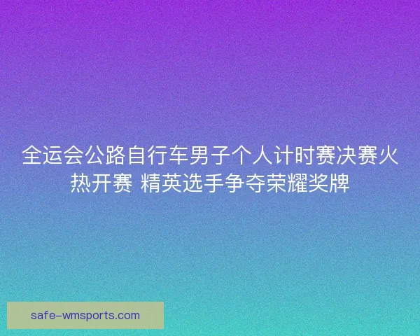 全运会公路自行车男子个人计时赛决赛火热开赛 精英选手争夺荣耀奖牌